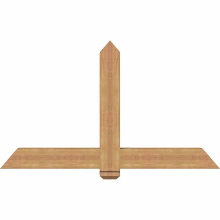 Ekena Millwork Eugene Smooth Timber Gable Bracket, Western Red Cedar, 60"W x 35"H x 5 1/2"D x 5 1/2"F, 14/12 Pitch GBW060X35X0606EUG00SWR